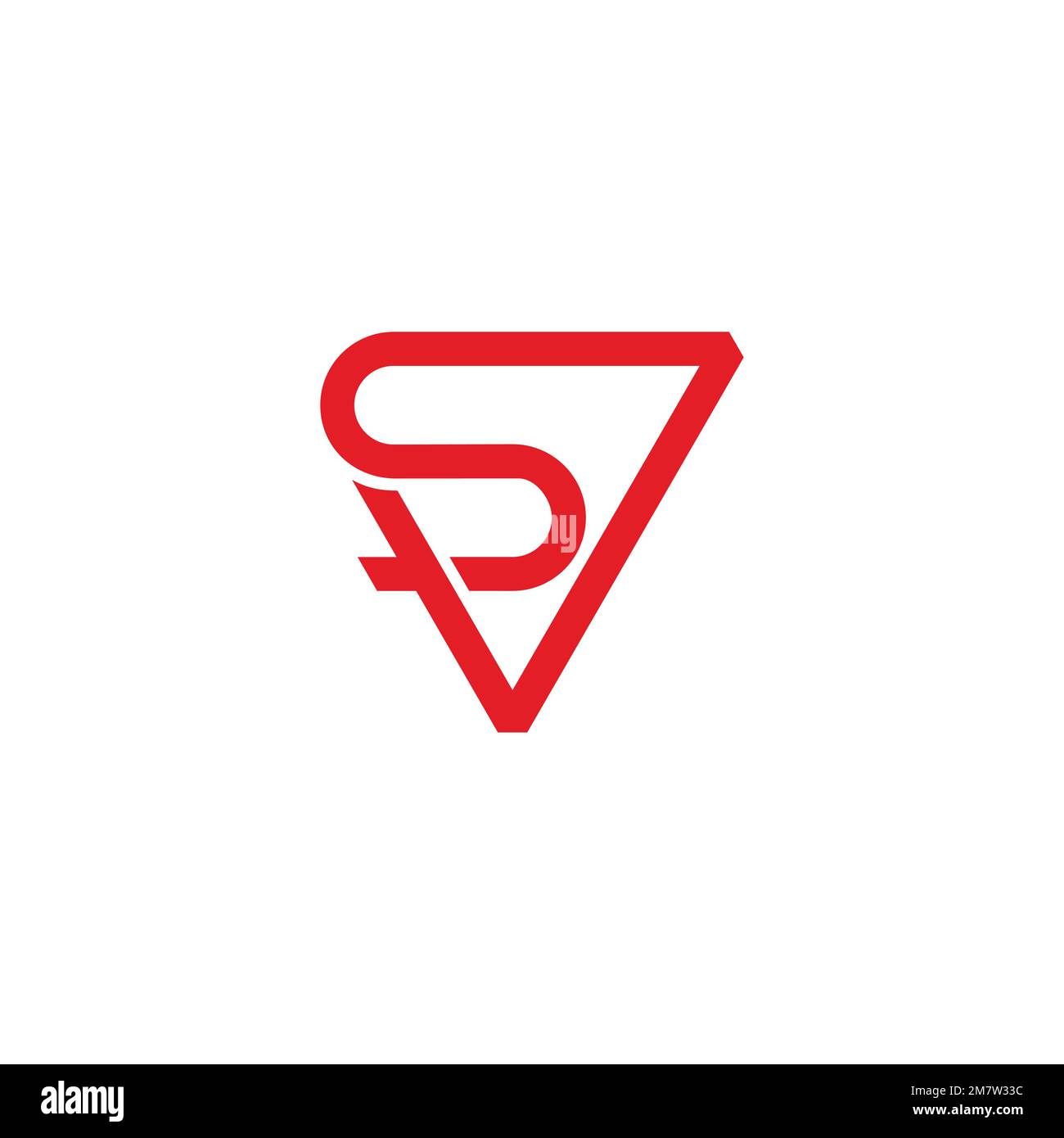 letter sv simple geometric triangle arrow logo vector Stock Vector