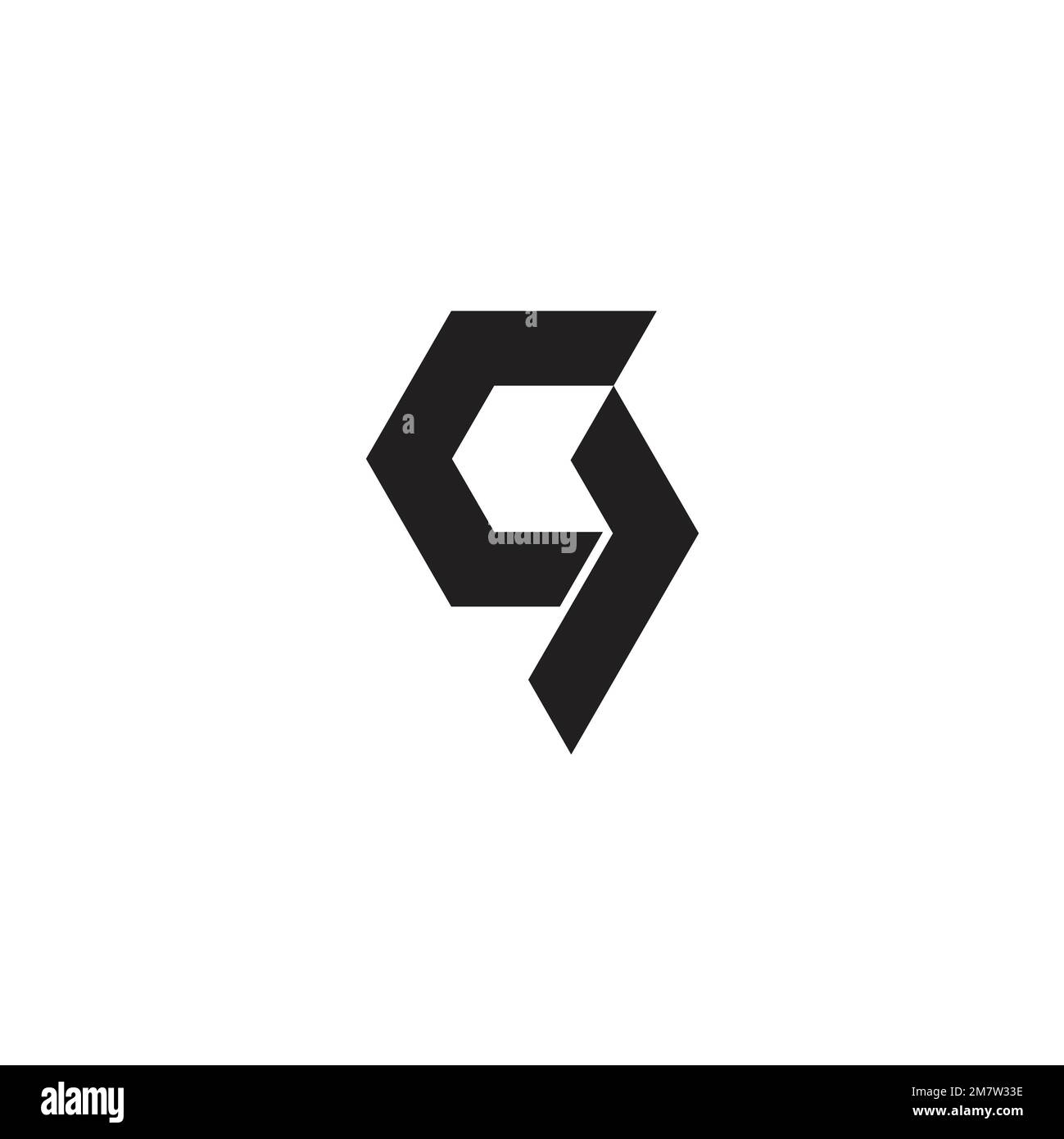 letter c q arrow geometric logo vector Stock Vector