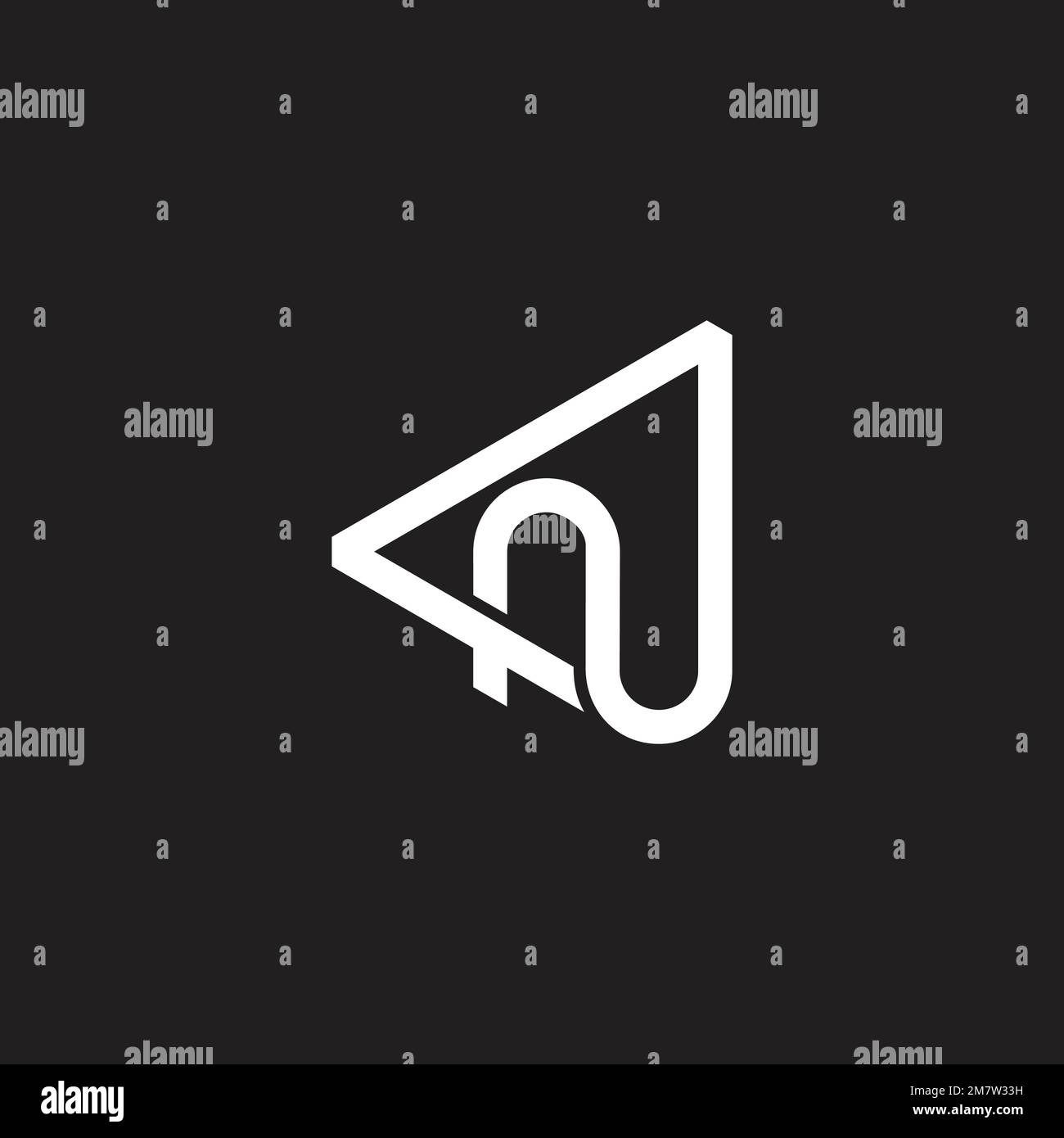 letter n simple geometric triangle arrow logo vector Stock Vector