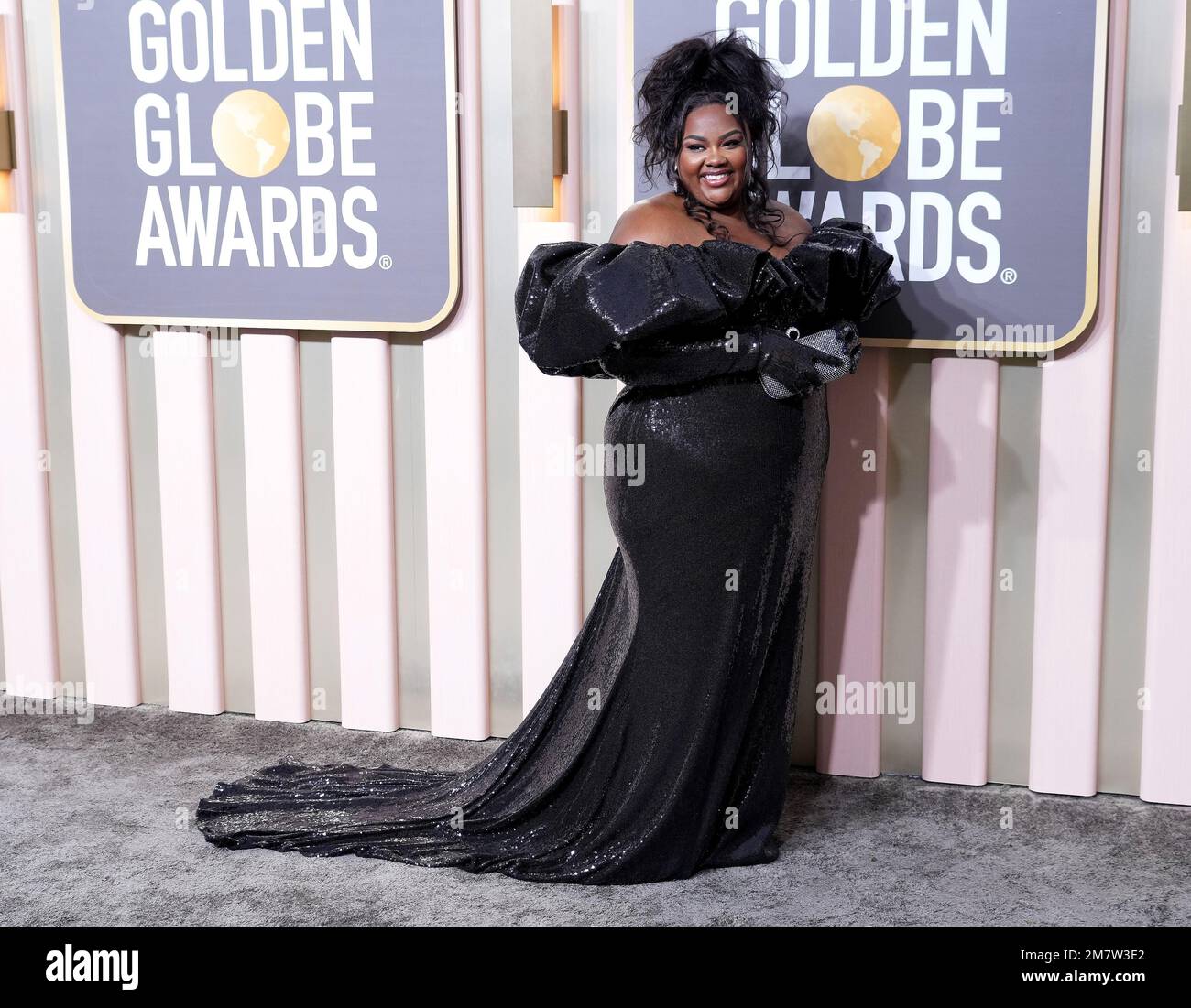 Los Angeles, USA. 10th Jan, 2023. Nicole Byer arrives at the 80th Annual Golden Globe Awards