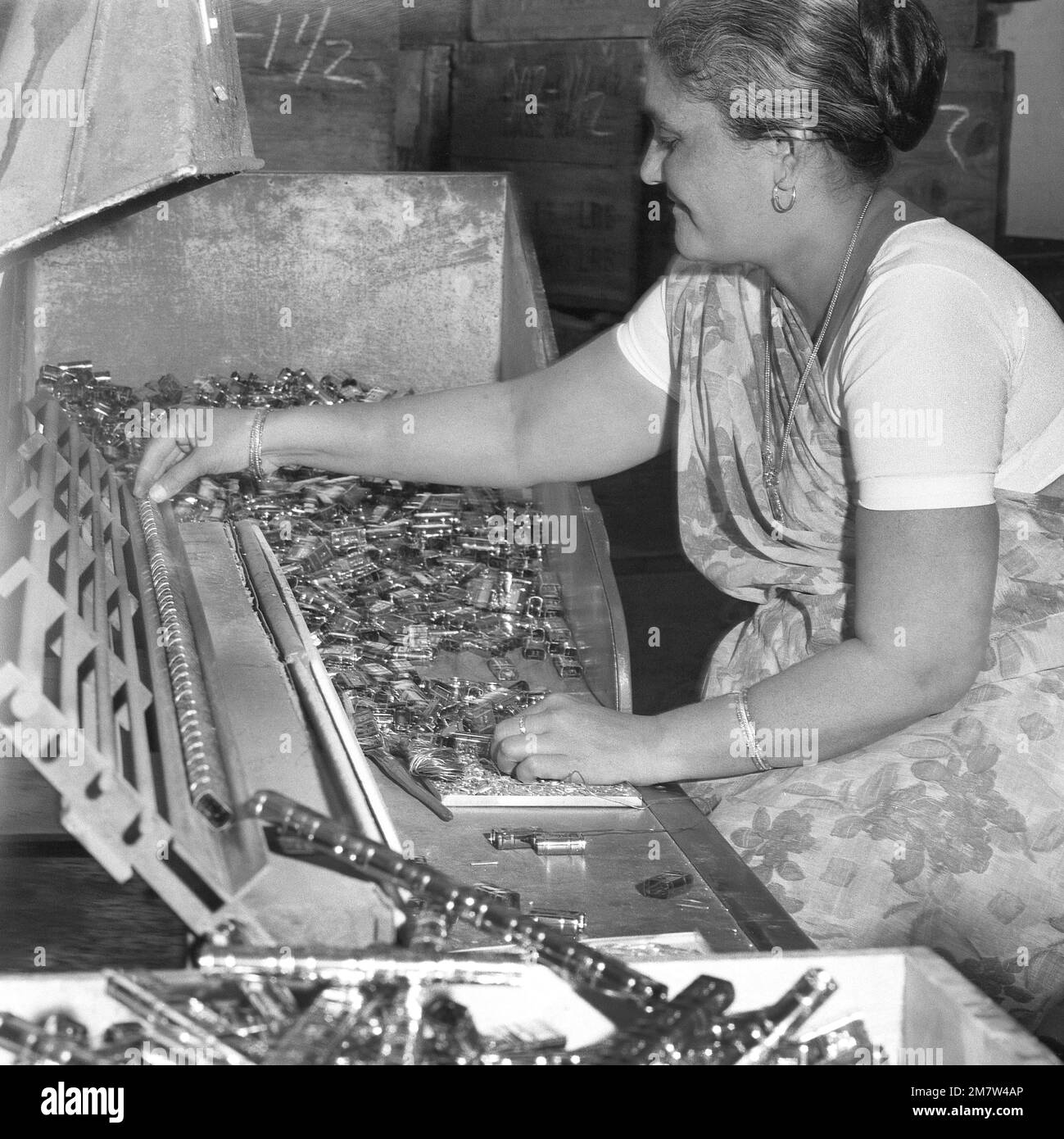 Women workers from the Indian Sub Continent at the Hamilton & Company paint brush works in