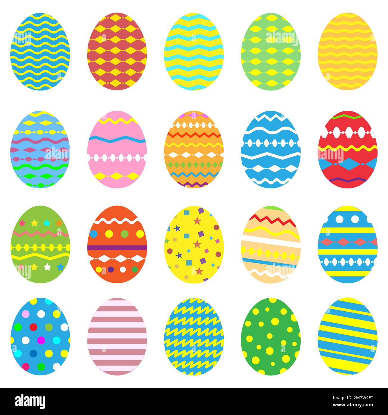 Easter eggs icons set. Collection eggs. Isolated on white background ...