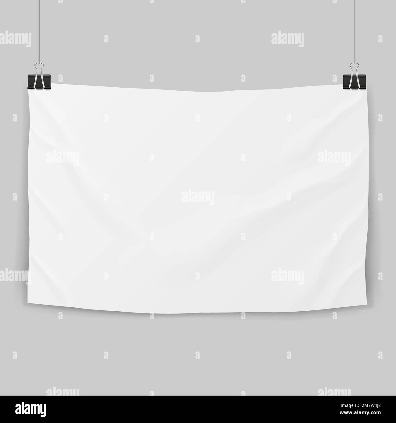 Poster wrinkled template of a paper sheet isolated on background. Vector illustration Stock