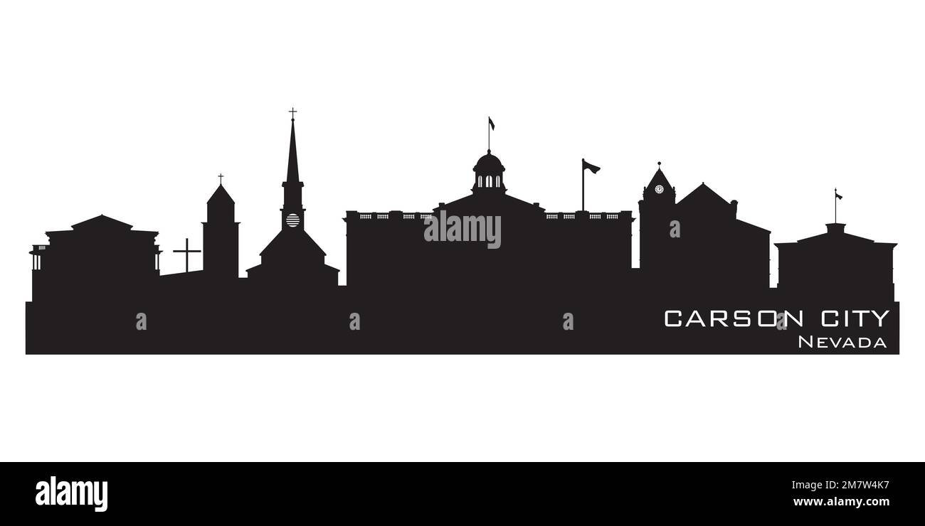 Carson City Nevada city skyline Detailed vector silhouette Stock Vector