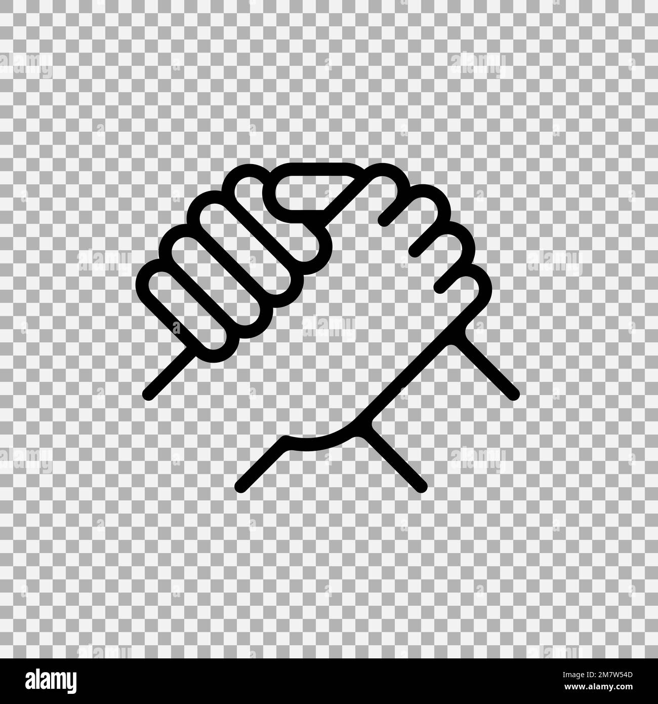 Handshake of business partners. Human greeting. Arm wrestling symbol