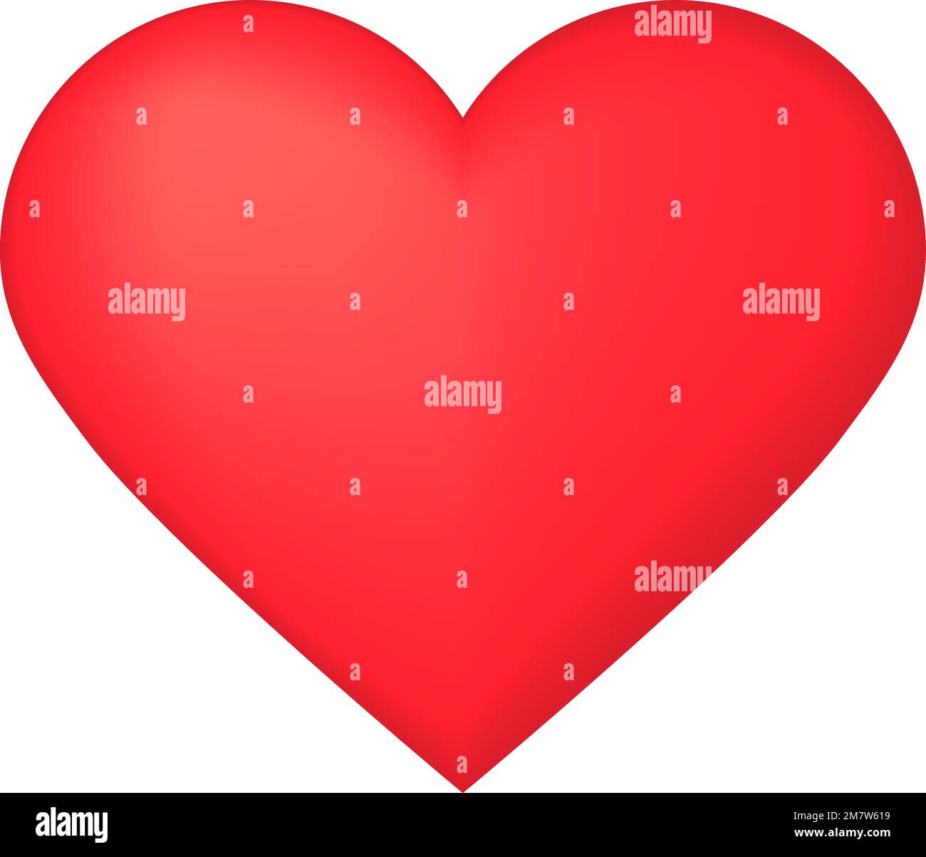 Red valentine heart isolated on white background. Vector illustration ...