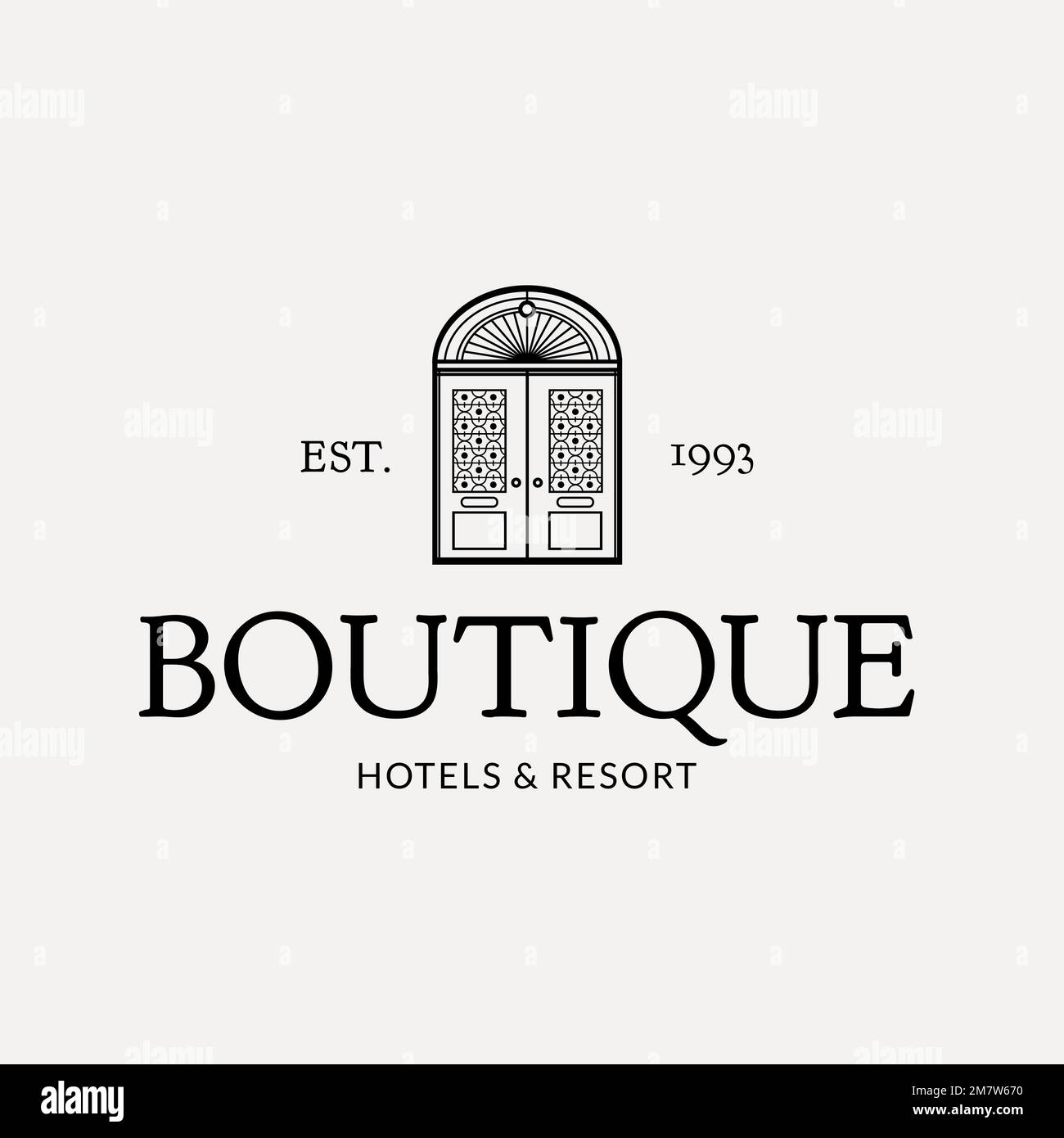 Editable hotel logo vector business corporate identity with boutique