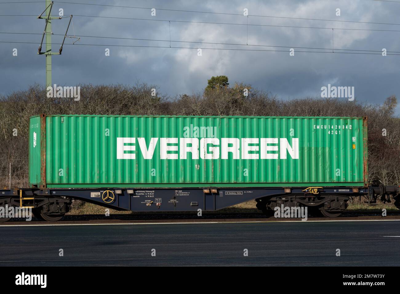Horb Am Neckar, Germany. 10th Jan, 2023. A container with the logo of ...