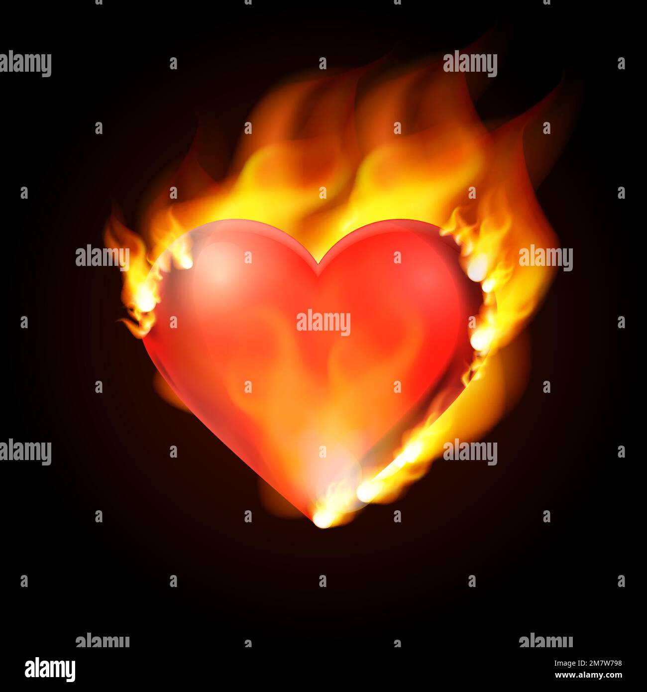 Heart flame. isolated on background. Vector illustration. Eps 10. Stock Vector