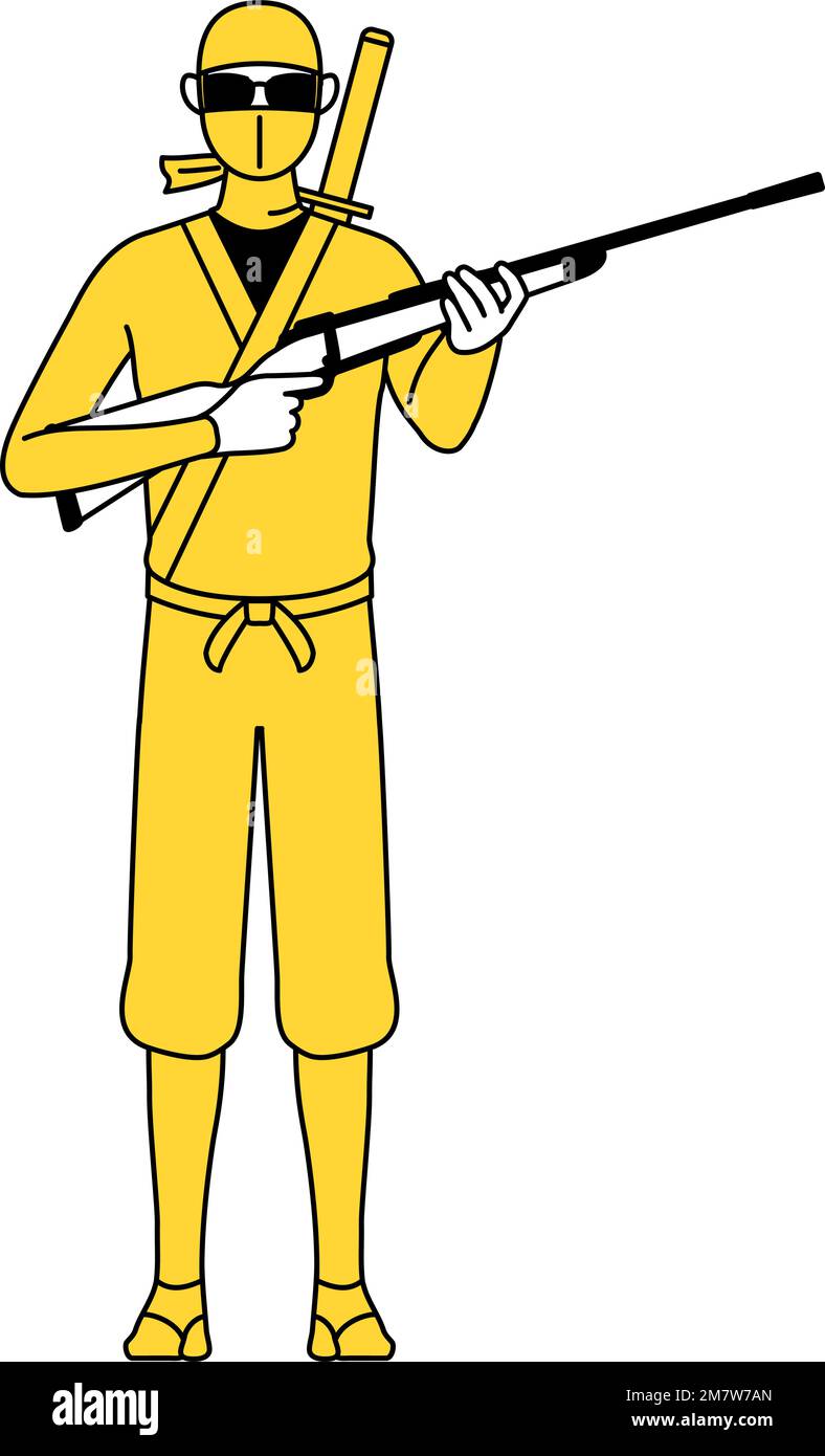 Ninja Weapons Rifle Rifle Cartoon illustration hunter holding rifle Cut Out Stock Images ...