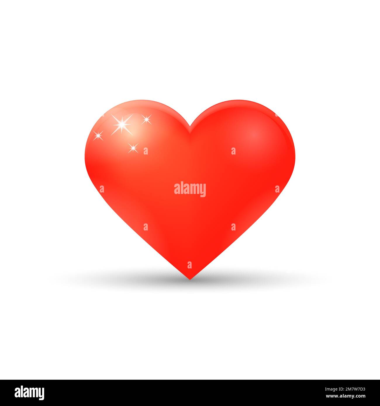 Red valentine heart isolated on white background. Vector illustration ...