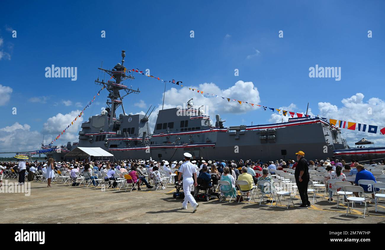 The USS Frank E. Petersen Jr. awaits to be commissioned in Charleston ...