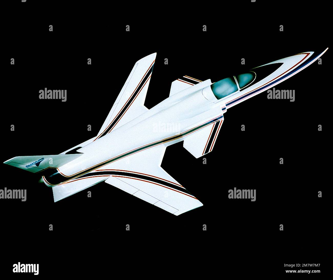 A model of the Gruman X-29A Advanced Technology Demonstrator forward swept wing aircraft. Country: Unknown Stock Photo