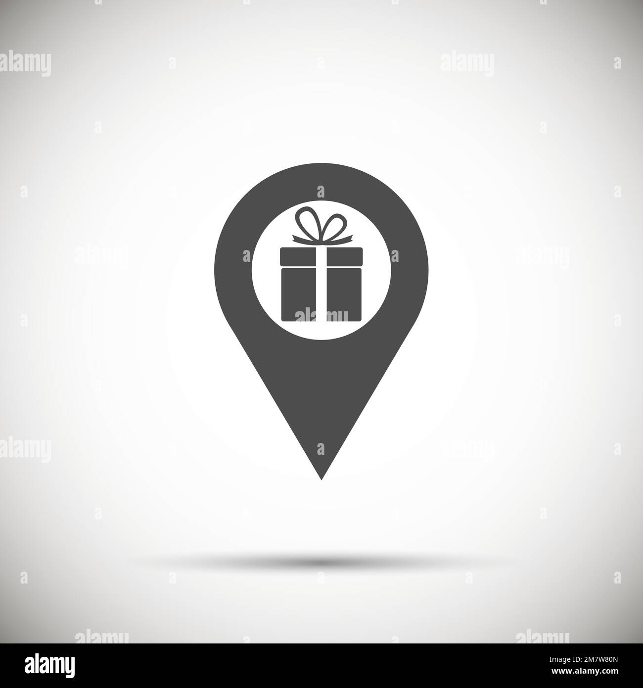 Marker location icon with gift box isolated on background. Vector ...