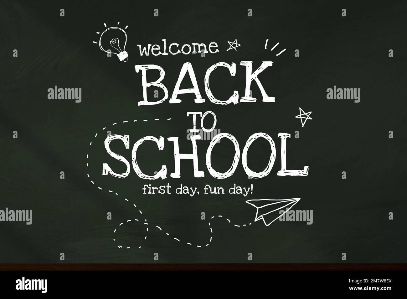 Back to school template vector on blackboard Stock Vector