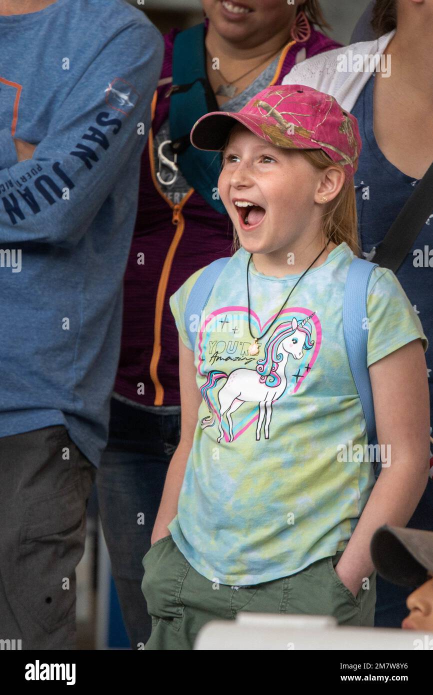 Tenyear old Emery Castle of Rapid City, South Dakota reacts to an electrical safety
