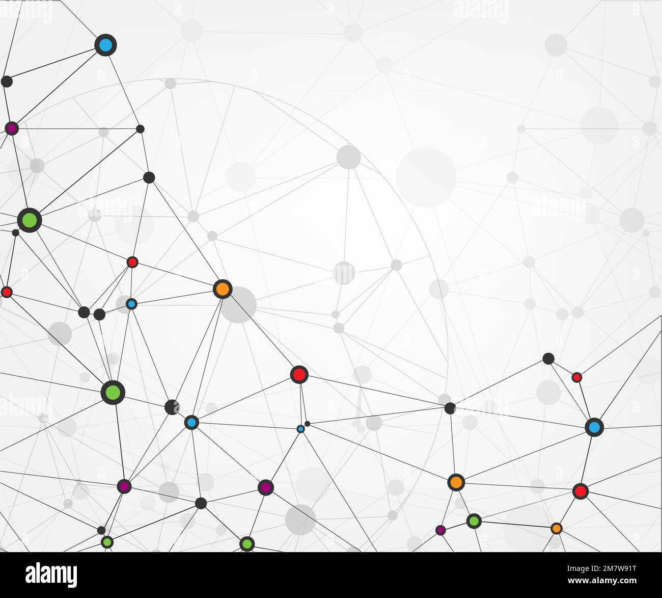 Global network connections with points and lines. Abstract technology ...
