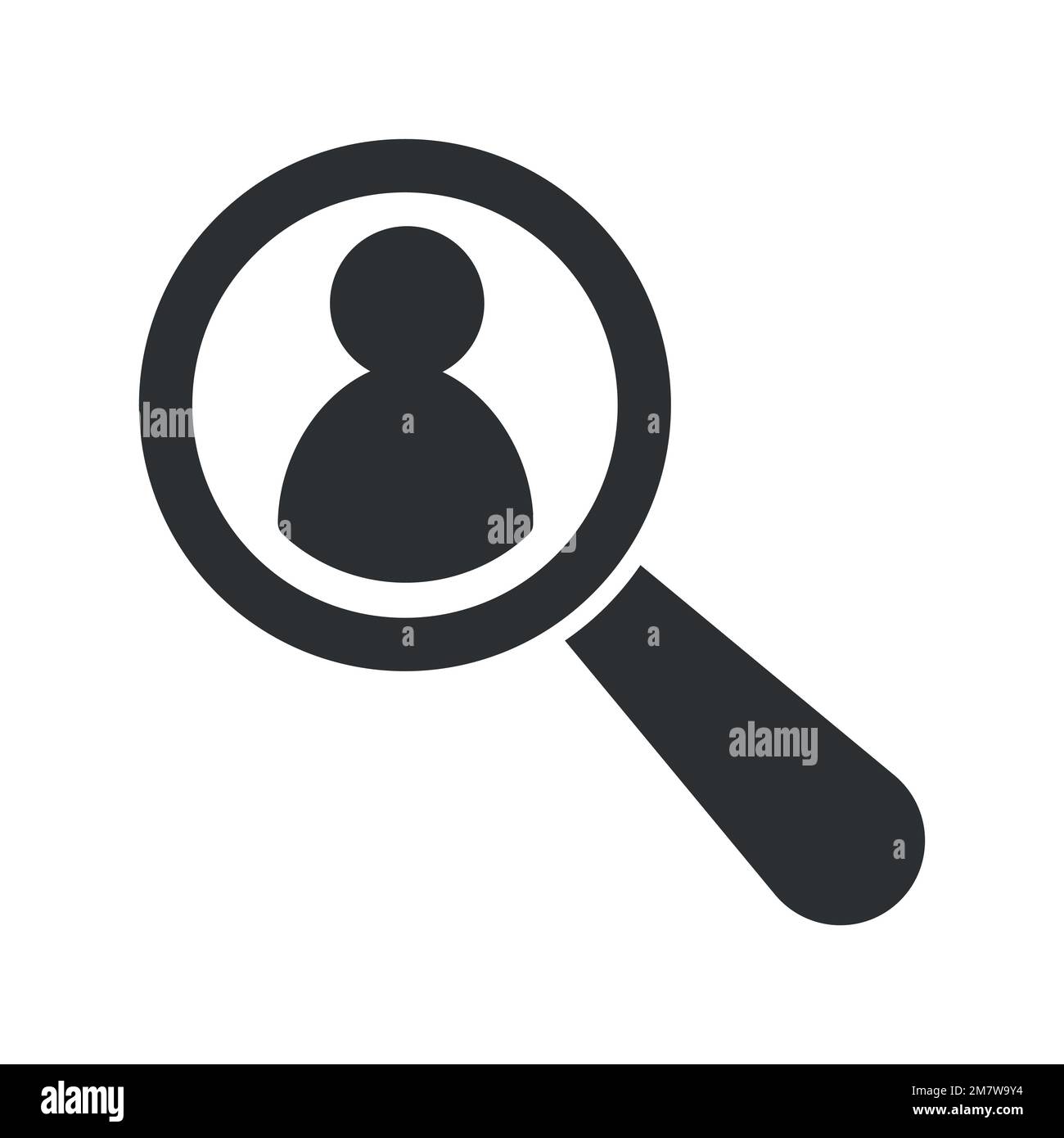 Vector magnifying glass people icon Black and White Stock Photos ...