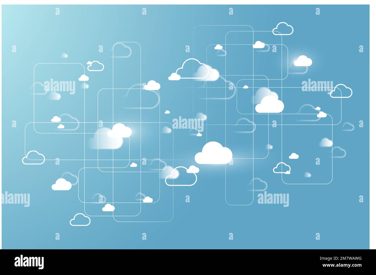 Cloud network system background vector for social media banner Stock ...
