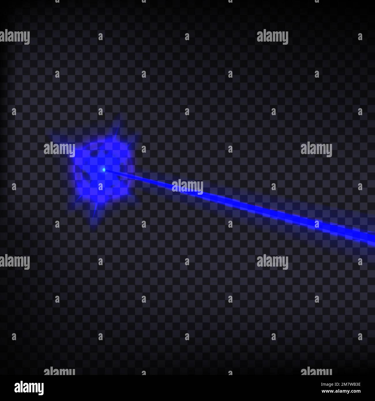 Abstract blue laser beam. Laser security beam isolated on transparent