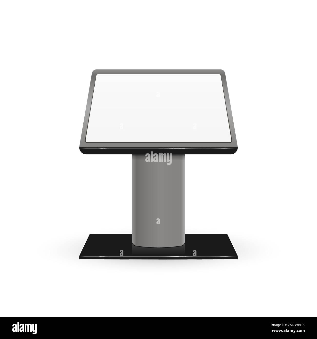 Realistic 3d Interactive Information Kiosk Terminal Stand Screen