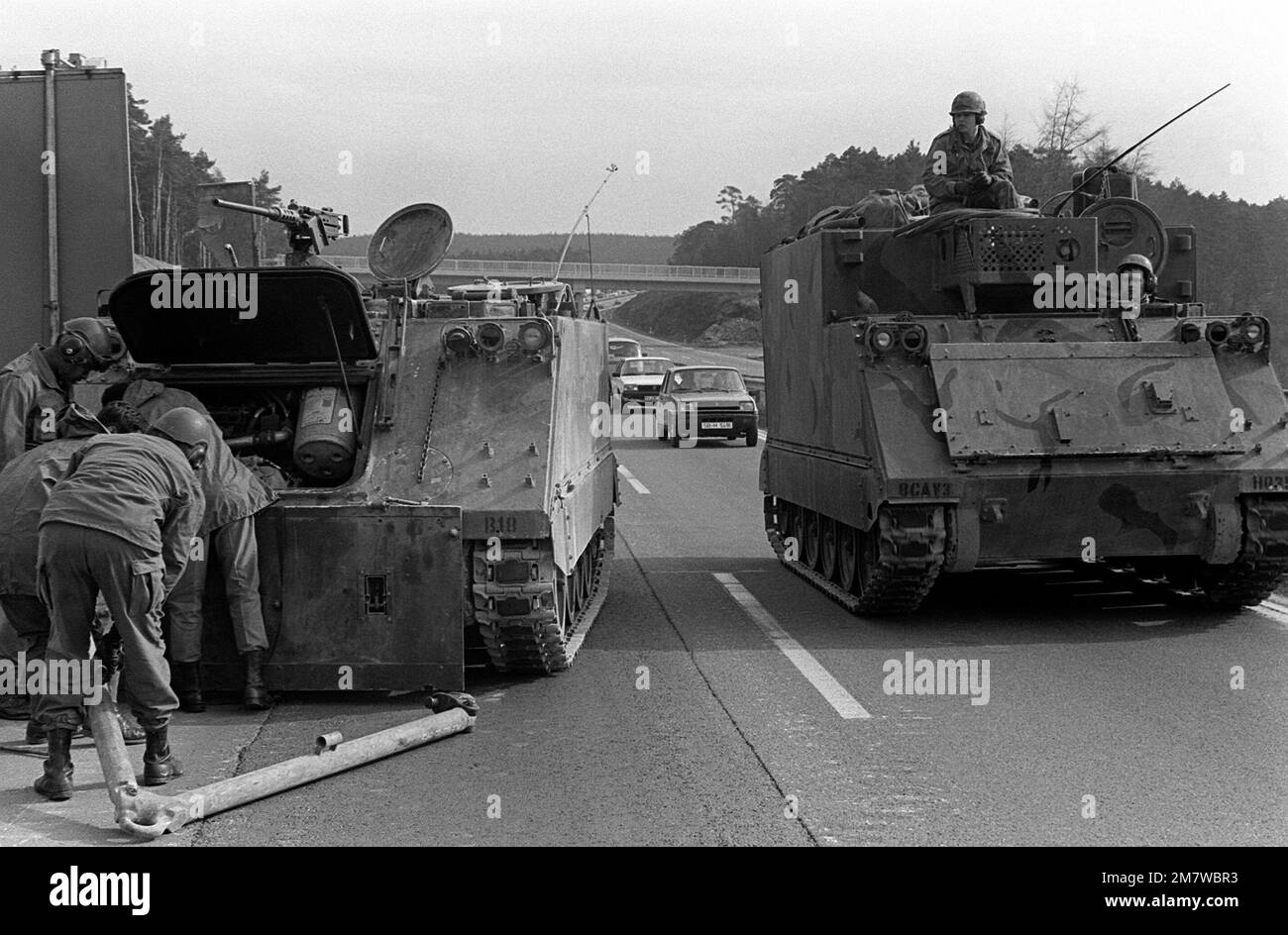Stoc Tank Ramp An armored personnel carrier from the 3rd Armored Division is prepared ...