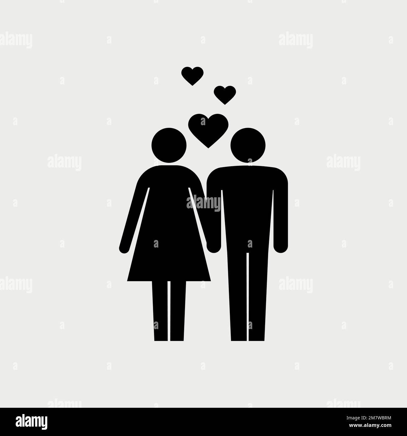 Couple Icon. Family Icon. Husband and wife logo. Vector illustration. Eps 10. Stock Vector