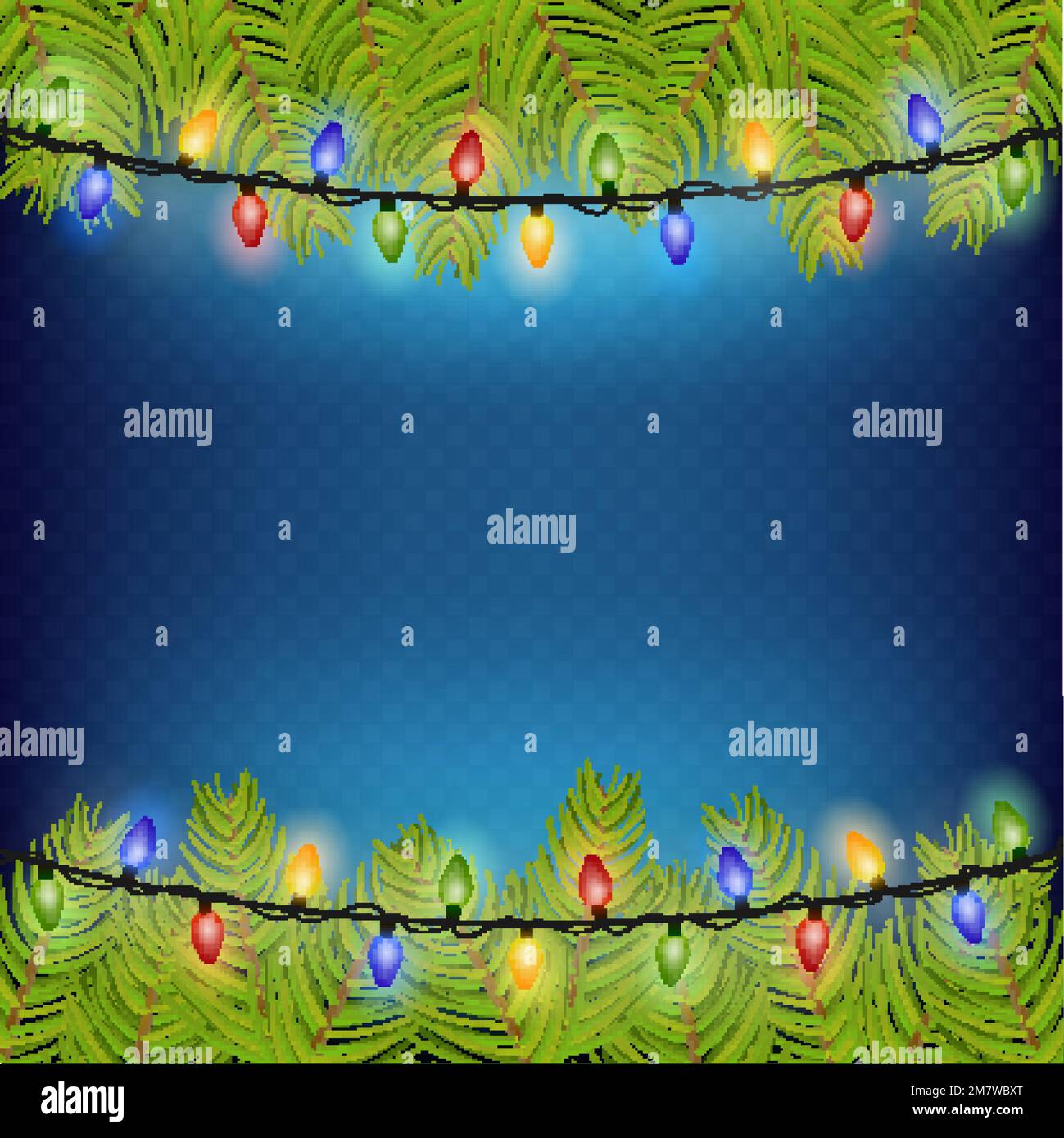 Realistic christmas tree fir branch frame for decorate Vector ...
