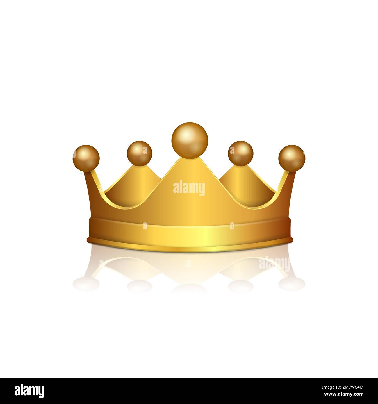 Realistic 3D Gold crown isolated on white background. Vector ...