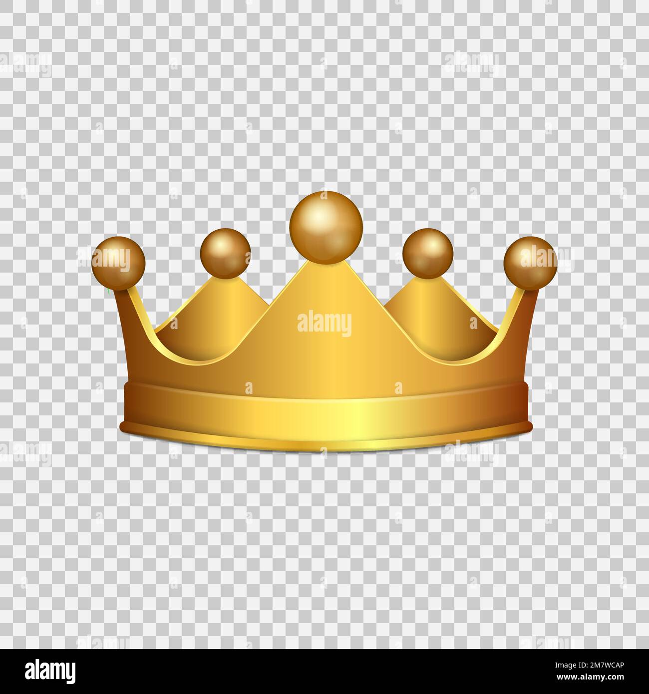 Realistic 3D Gold crown isolated on transparent background. Vector ...