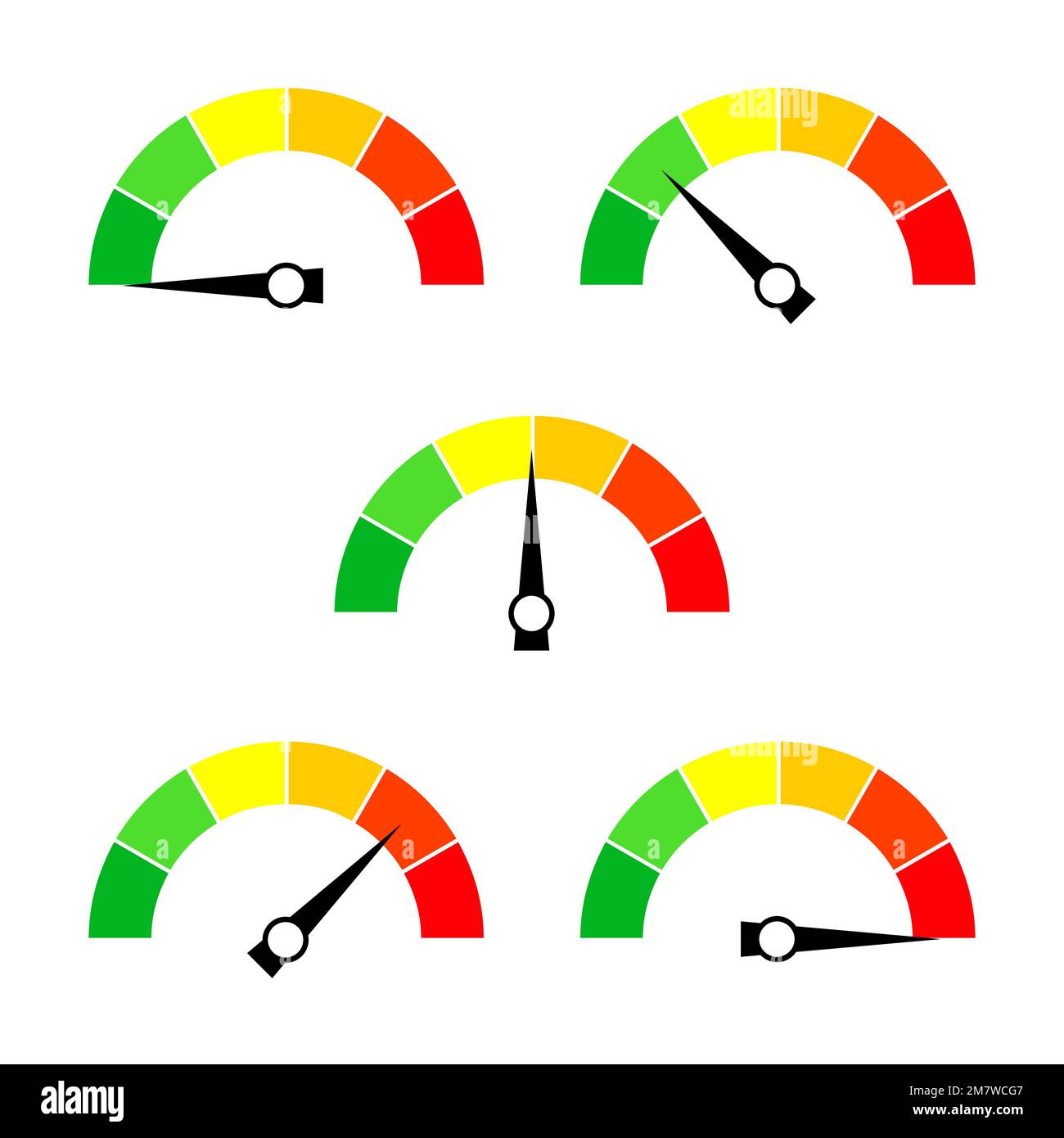 Speedometer icon or sign with arrow. Collection of colorful Infographic gauge element. Vector