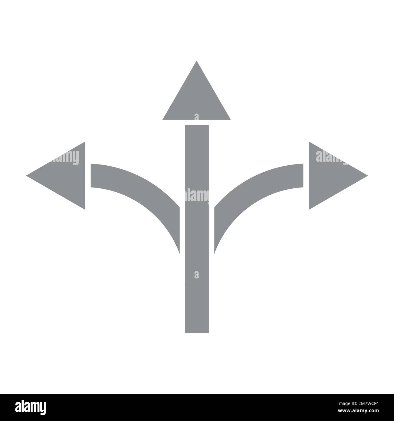 Three-way road direction arrow sign Vector illustration. Eps 10. Stock Vector