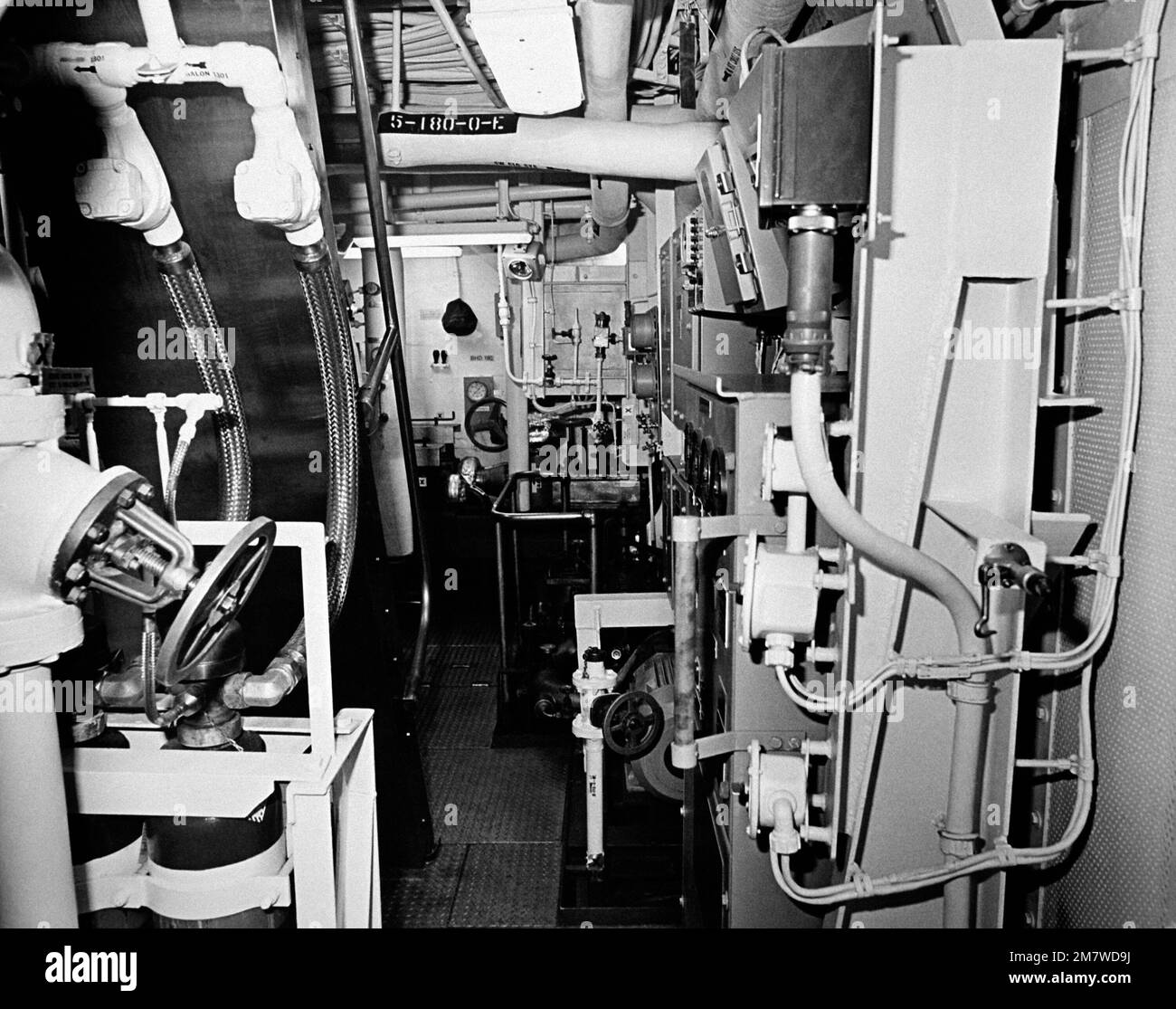 An interior view of the auxiliary machine room No. 1 on the guided