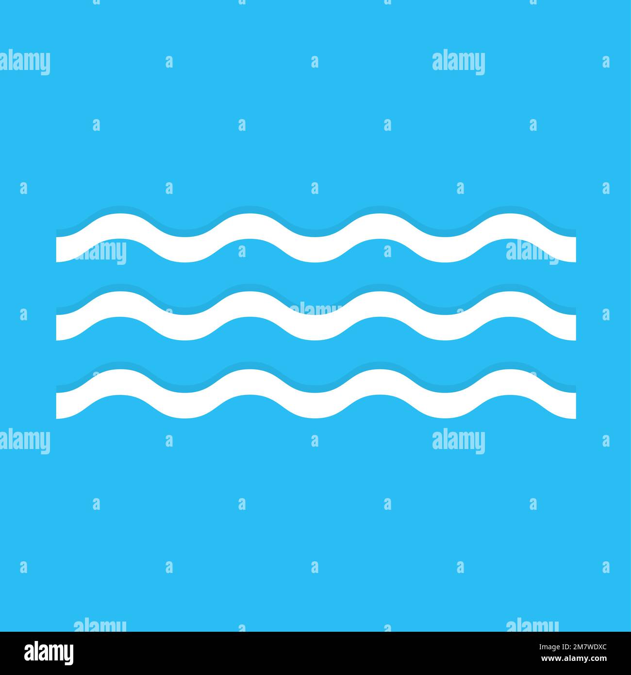 Wave icon isolated on blue background. Vector illustration. Eps 10. Stock Vector