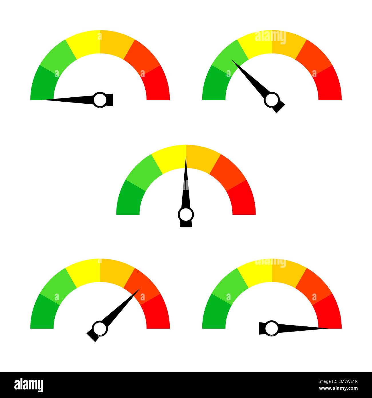 Speedometer icon or sign with arrow. Collection of colorful Infographic