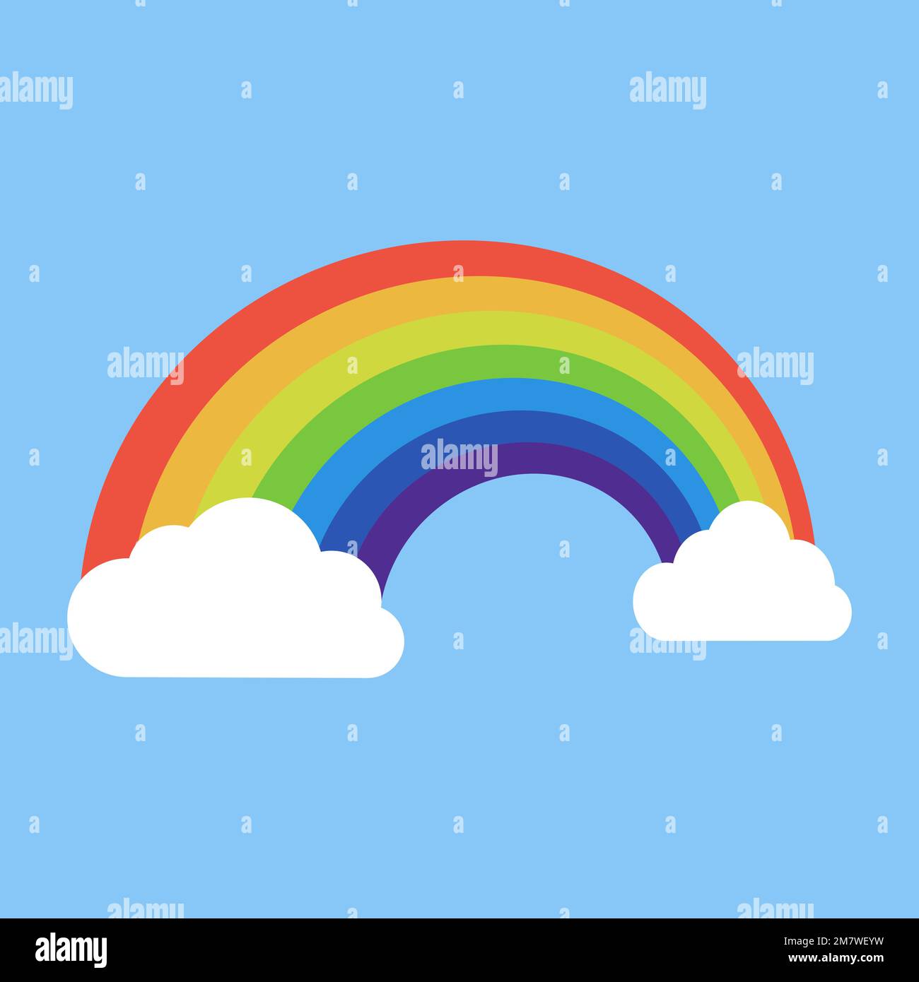 Rainbow clouds rain sun vector hi-res stock photography and images - Alamy
