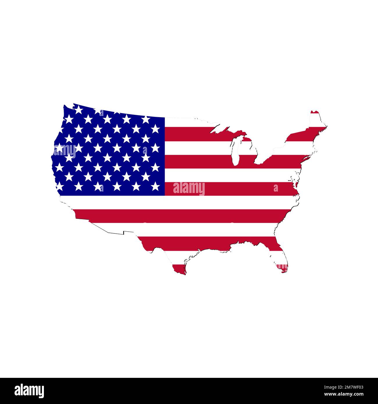 United states of America map with flag. Vector illustration Stock ...