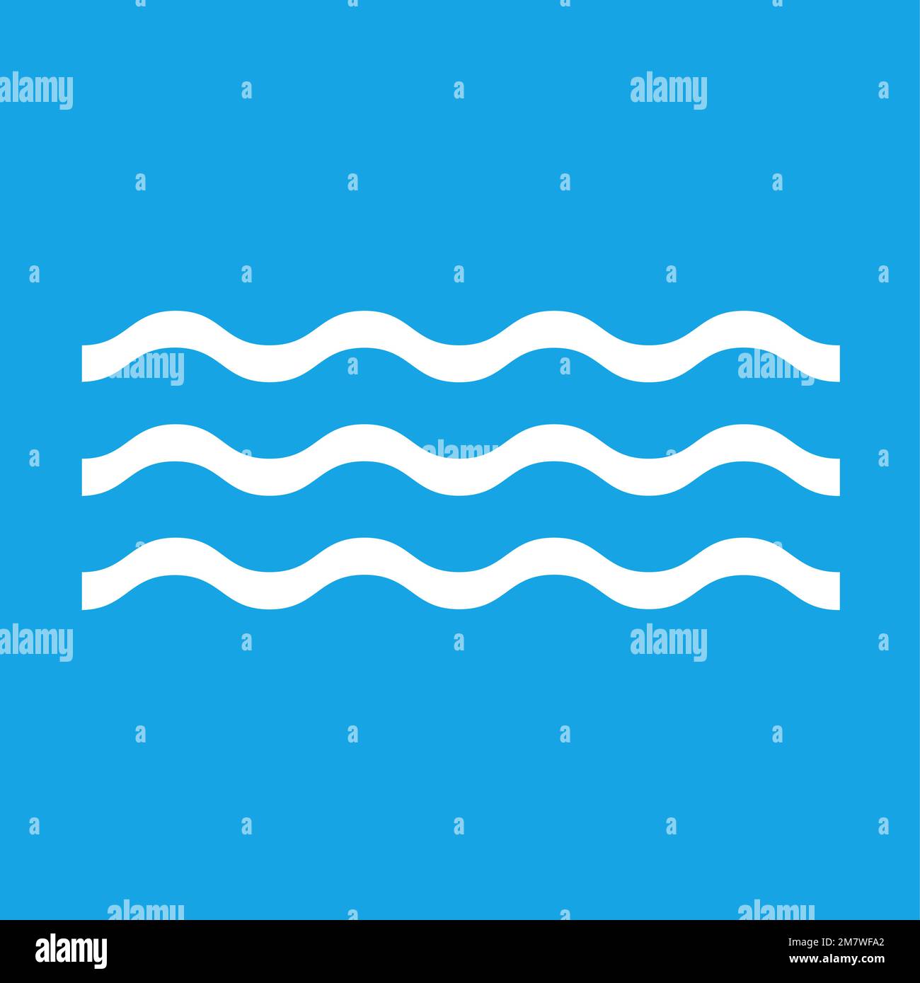 Wave icon isolated on blue background. Vector illustration. Eps 10. Stock Vector