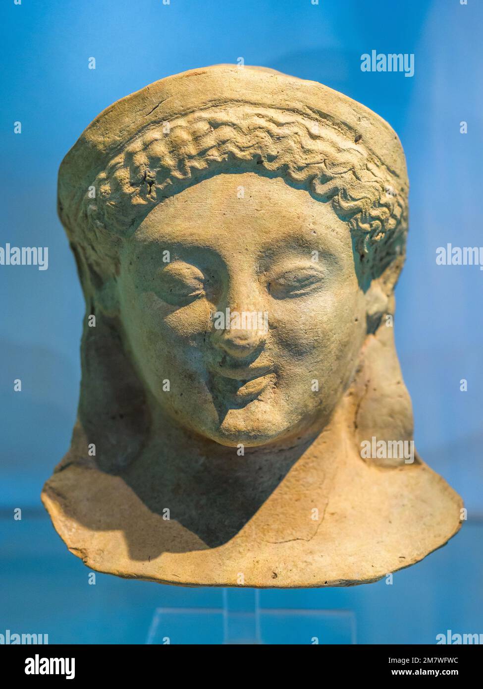 Archaic statuette of a seated goddess (Demeter). It is likely that as