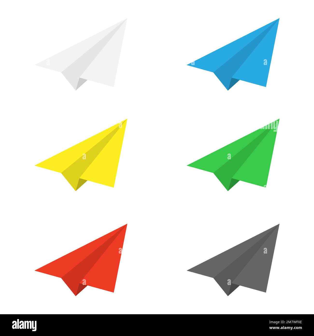 Paper Plane icon set isolated on white background. Vector illustration ...