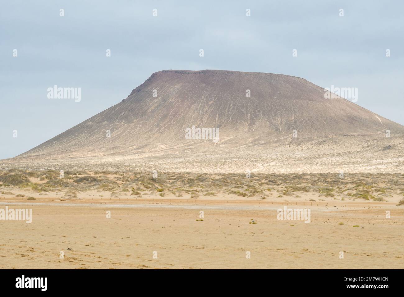 Dune landscape next to Montaña amarilla on the island of La Graciosa. Stock Photo