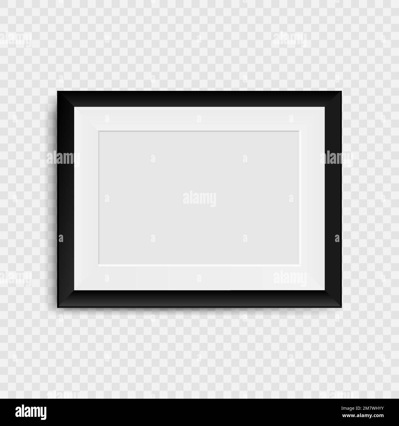 Whyy Frame Blank photo frame on the wall. Realistic blank picture frame. isolated ...