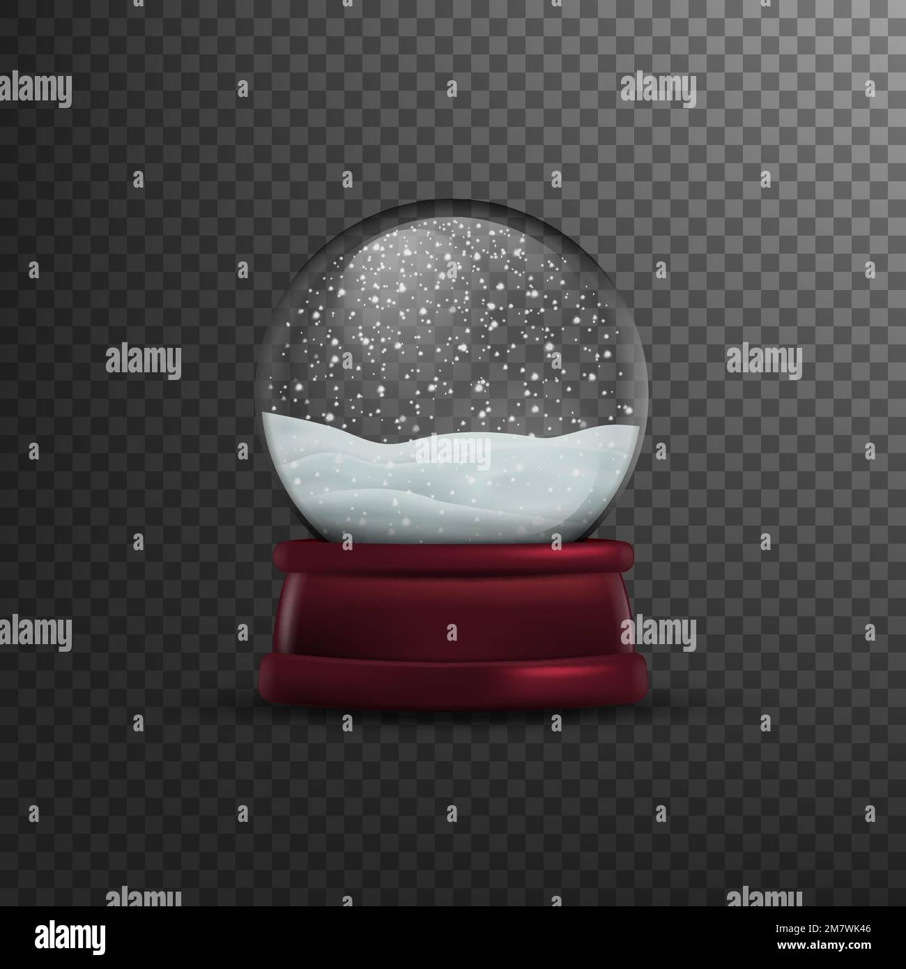 Christmas snow globe Isolated on transparent background. Vector ...