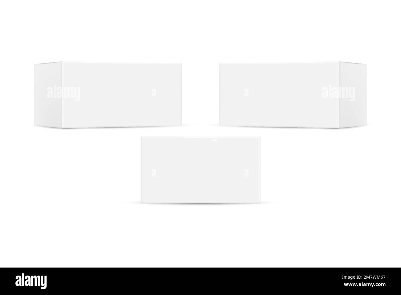 White blank cardboard package boxes mockup isolated on white background ...