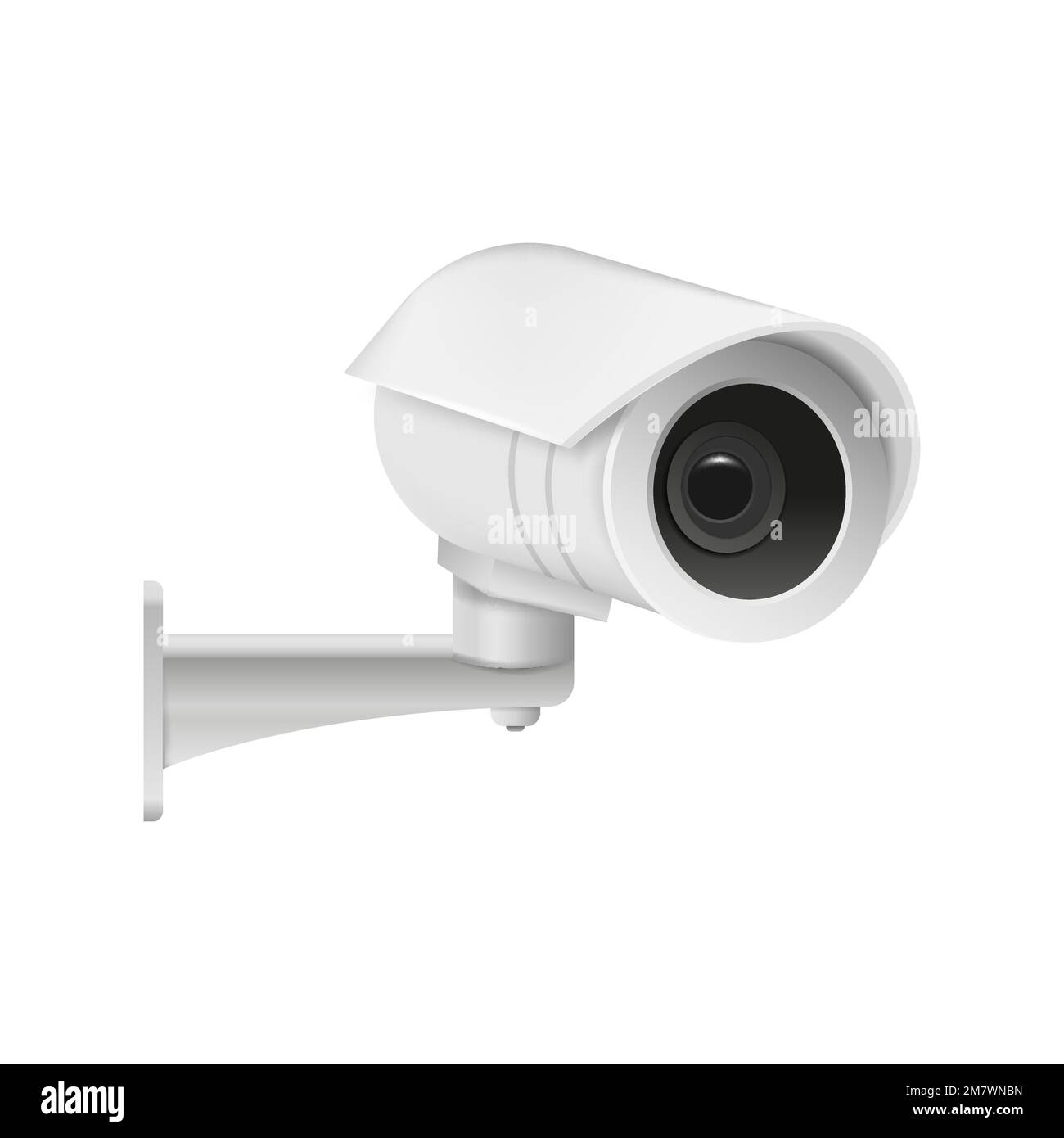 Realistic modern CCTV camera isolated on white background. Vector