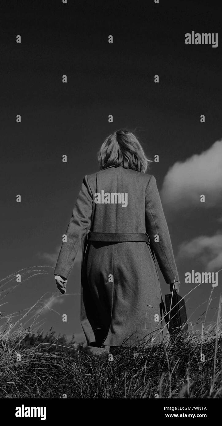 Woman thriller rear view Black and White Stock Photos & Images - Alamy
