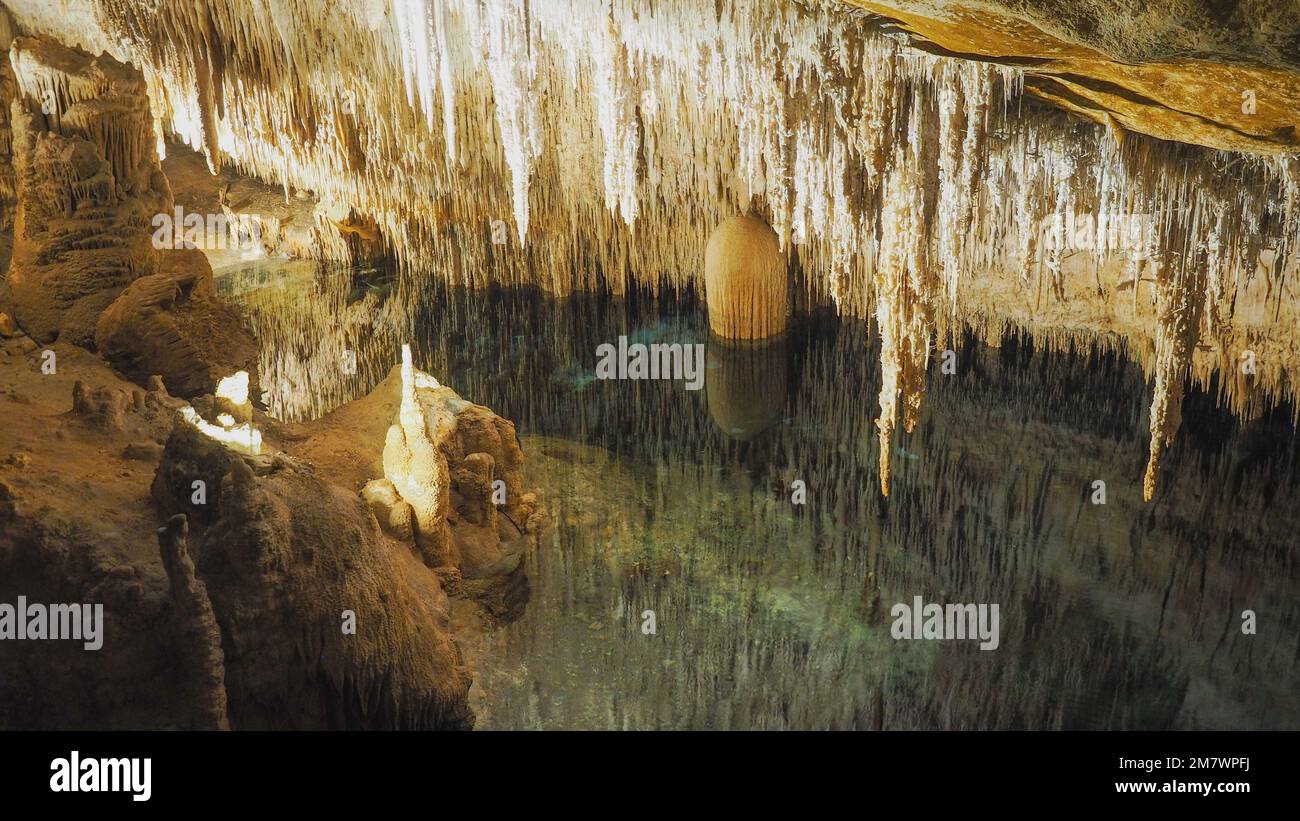 fascinating world of dripstone cave Cuevas del Drach, Mallorca, Spain Stock Photo