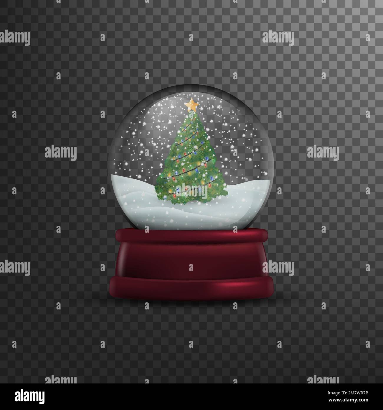 Christmas snow globe isolated on transparent background. Vector ...