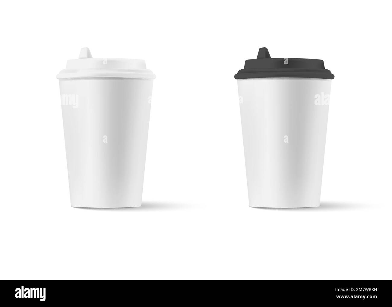 Paper cups isolated on white background. Vector illustration. Eps 10 ...