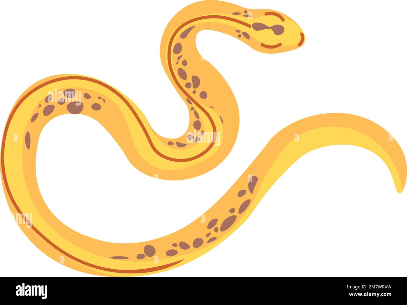 Tropical reptiles and serpents, yellow snakes Stock Vector